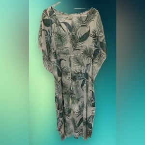Kona Sol Green Leaf Swimsuit Cover Up Medium